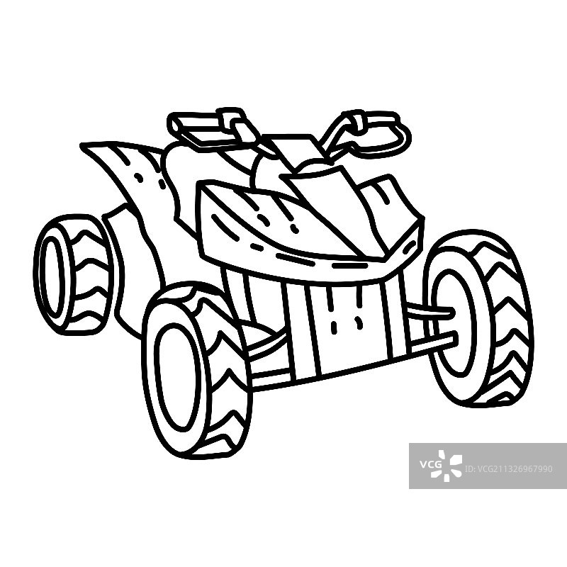 沙滩ATV手绘图标图片素材