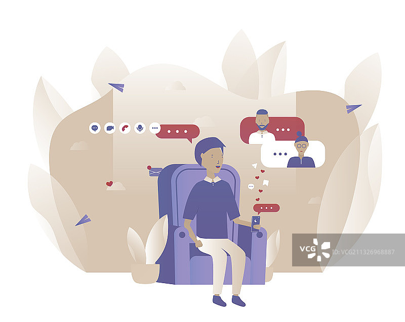 在线会议和工作会议手机图片素材