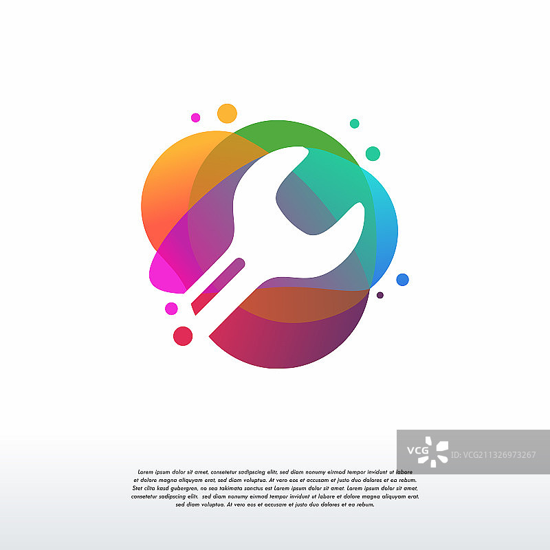 彩色扳手logo服务logo设计图片素材