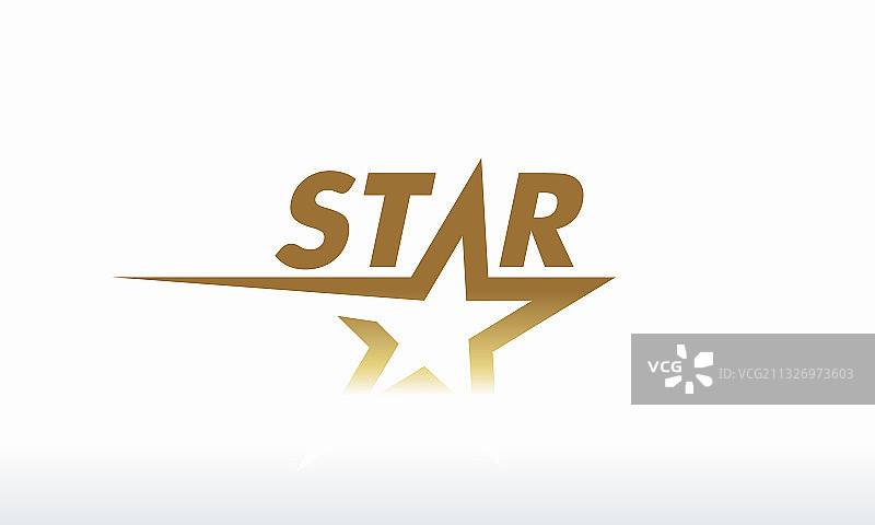 奢华金色星星Logo设计模板图片素材