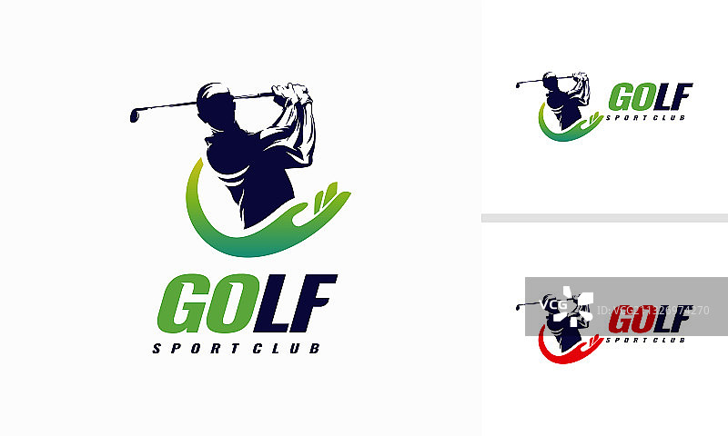 高尔夫运动剪影标志设计模板图片素材