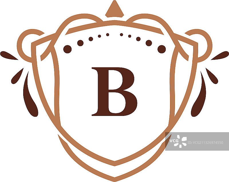 奢华B首字母标志边框图片素材