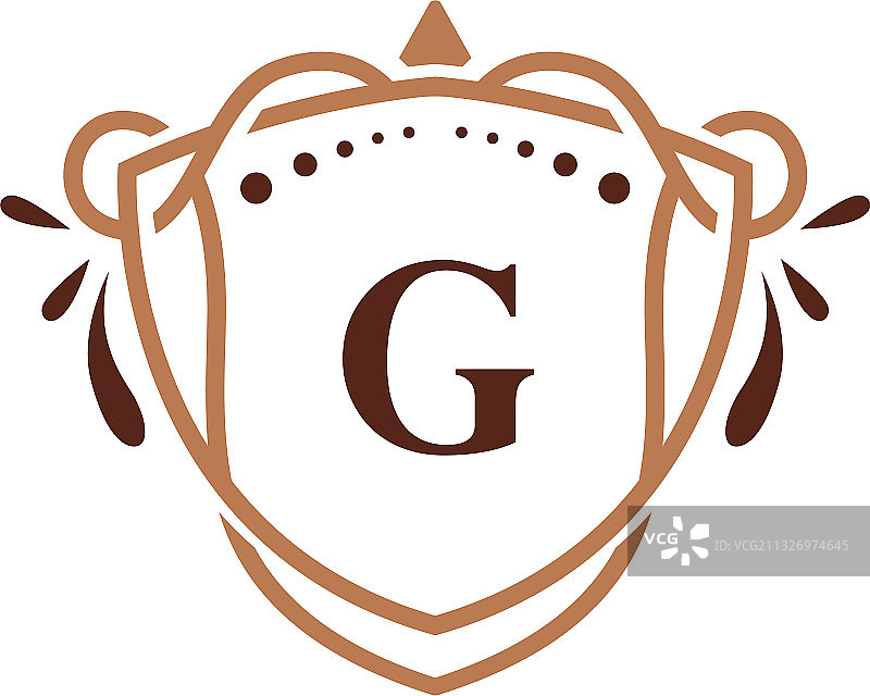 奢华G首字母标志框架符号图片素材