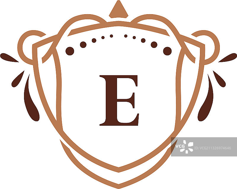 奢华字母E logo框架符号图片素材