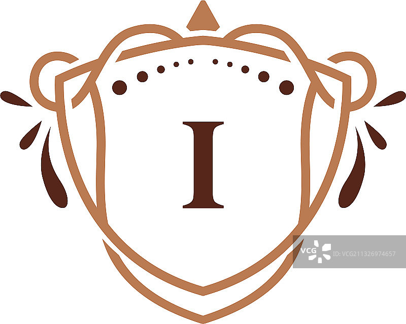 奢华I字母Logo框架符号图片素材