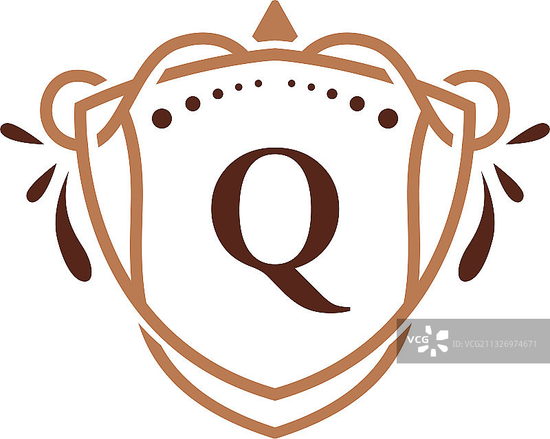 奢华Q字母logo框架符号图片素材