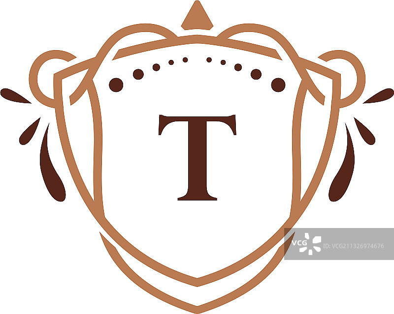 奢华T字母logo框架符号图片素材