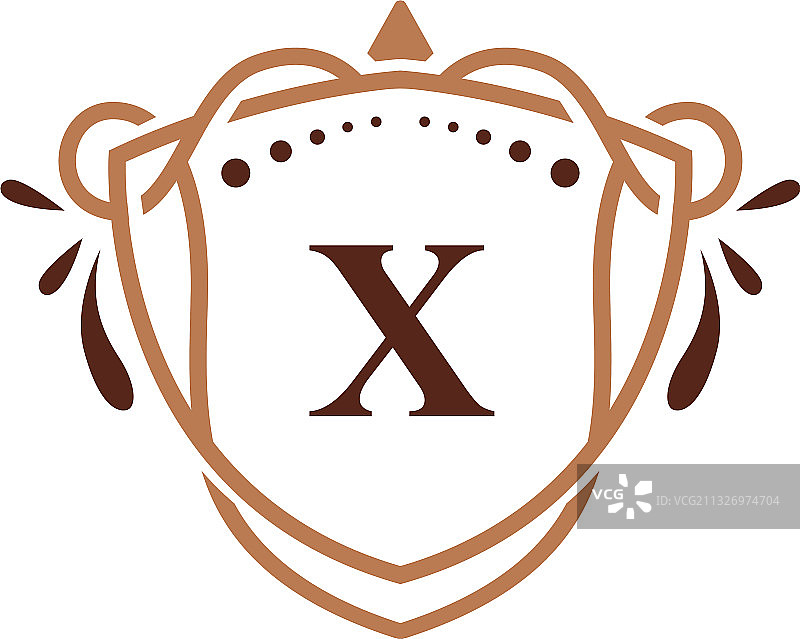 奢华X字母logo初始框架符号图片素材