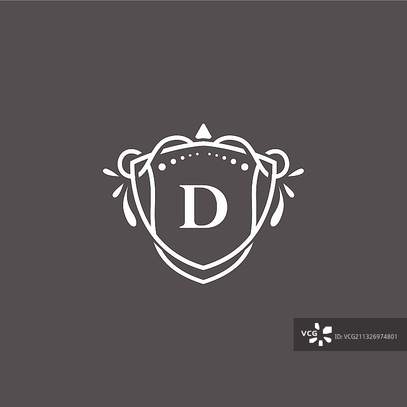 字母D奢华标志框架符号图片素材