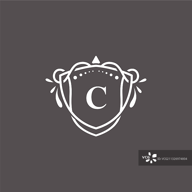 奢华字母C标志框架图片素材