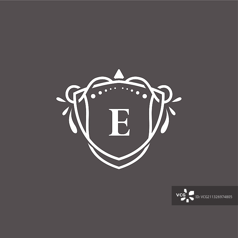 奢华字母E logo框架符号图片素材