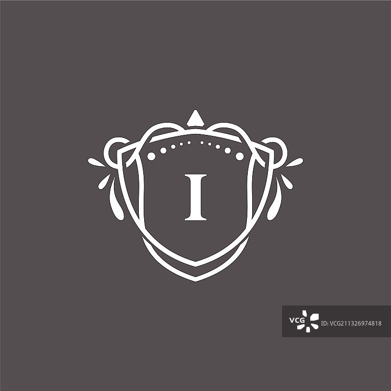 奢华I字母Logo框架符号图片素材