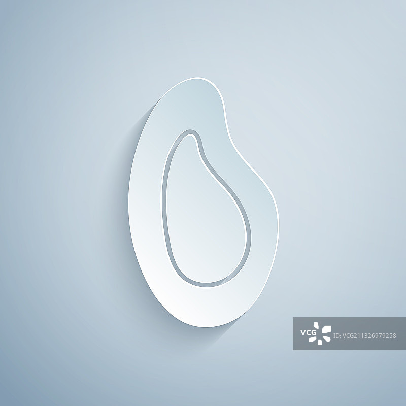 灰色背景上的剪纸贻贝图标图片素材