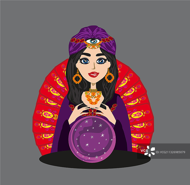 算命女人解读未来图片素材