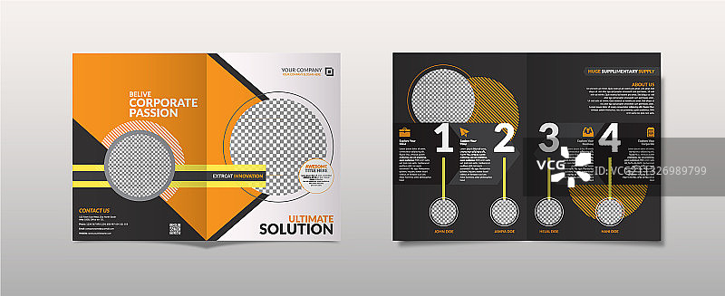 对折小册子设计图片素材