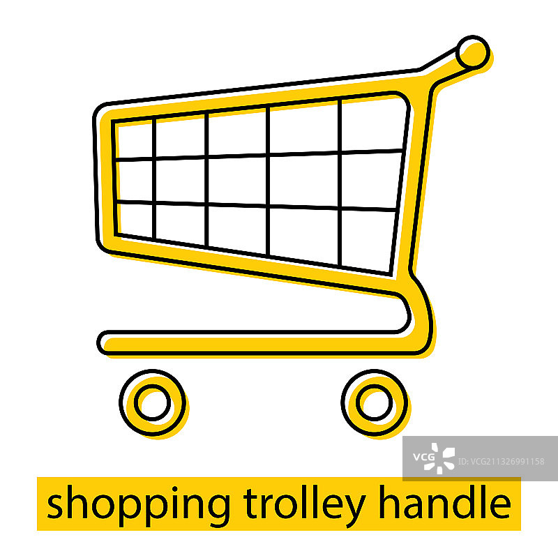 手推的扁平化设计购物车图标图片素材