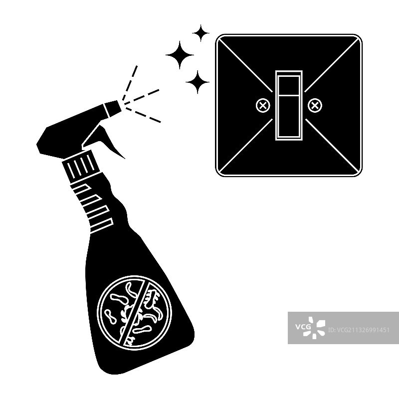 房间内灯开关表面消毒清洁图片素材