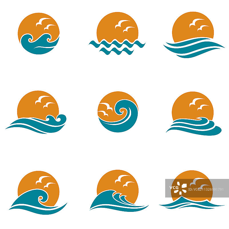 太阳与海洋图标图片素材