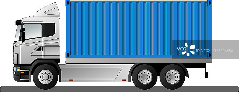 用于运输海运集装箱的欧洲卡车图片素材