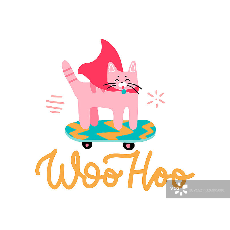 猫贴纸的欢呼祝贺图片素材