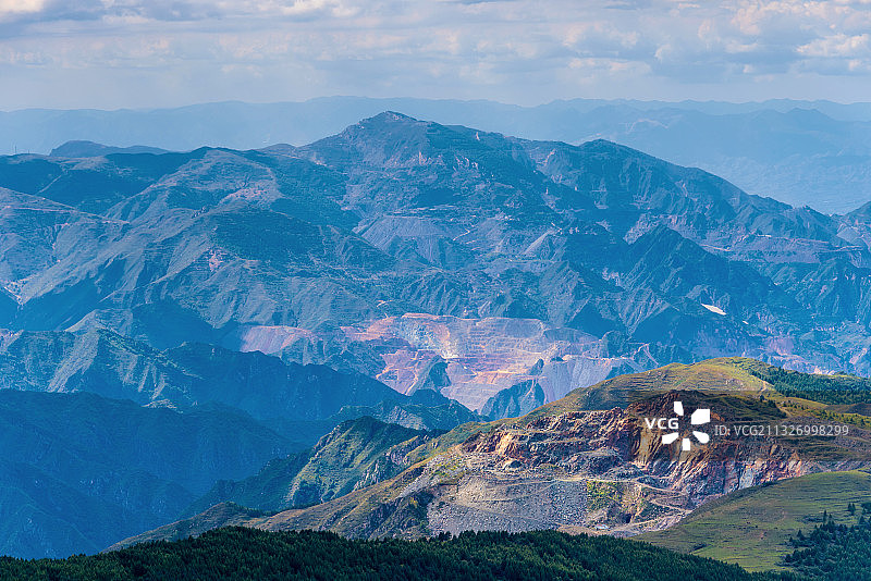 中国山西忻州五台山西台山景风光图片素材