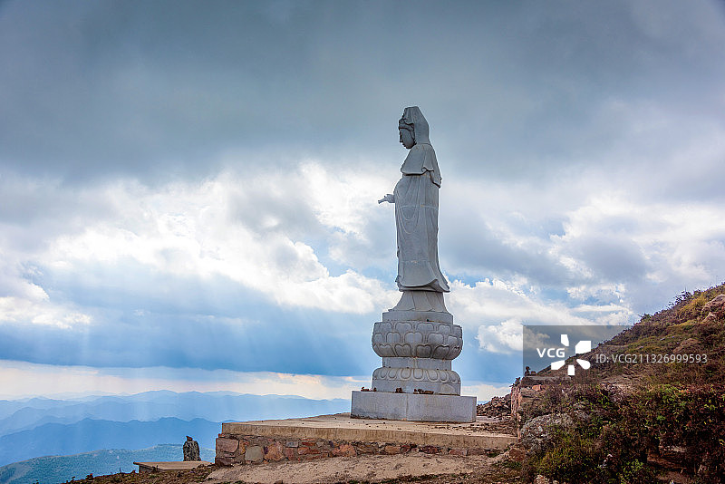 中国山西忻州五台山南台普济寺露天观音图片素材