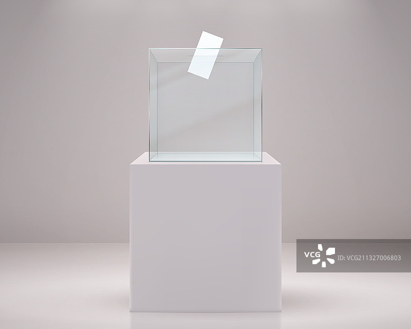 逼真投票箱选举纸质选票3D模型图片素材