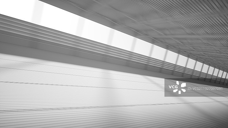 三维渲染的白模工厂隧道图片素材