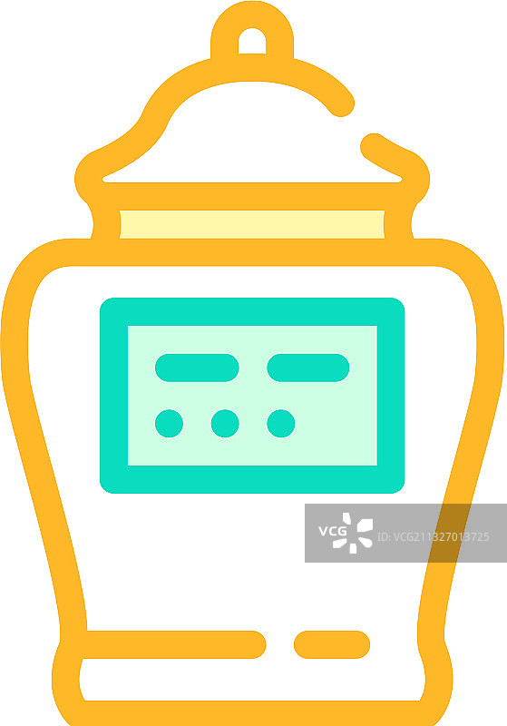 装有骨灰的骨灰瓮彩色图标图片素材