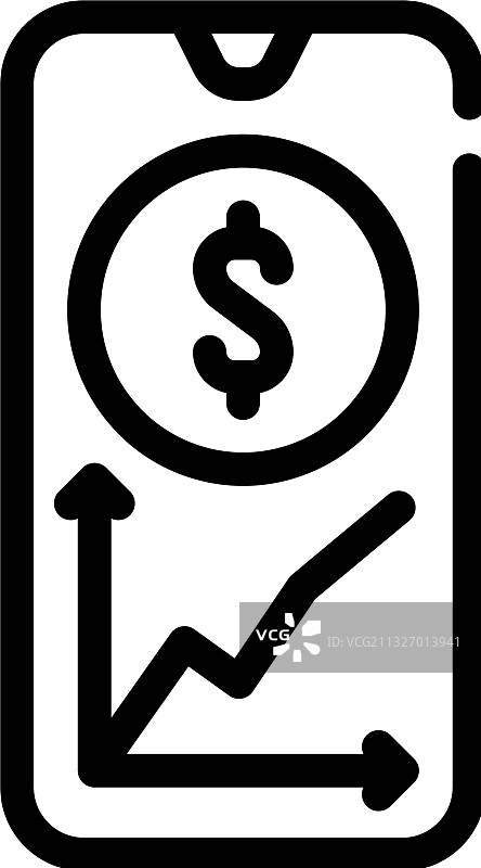 金融市场监控手机App线性图标图片素材