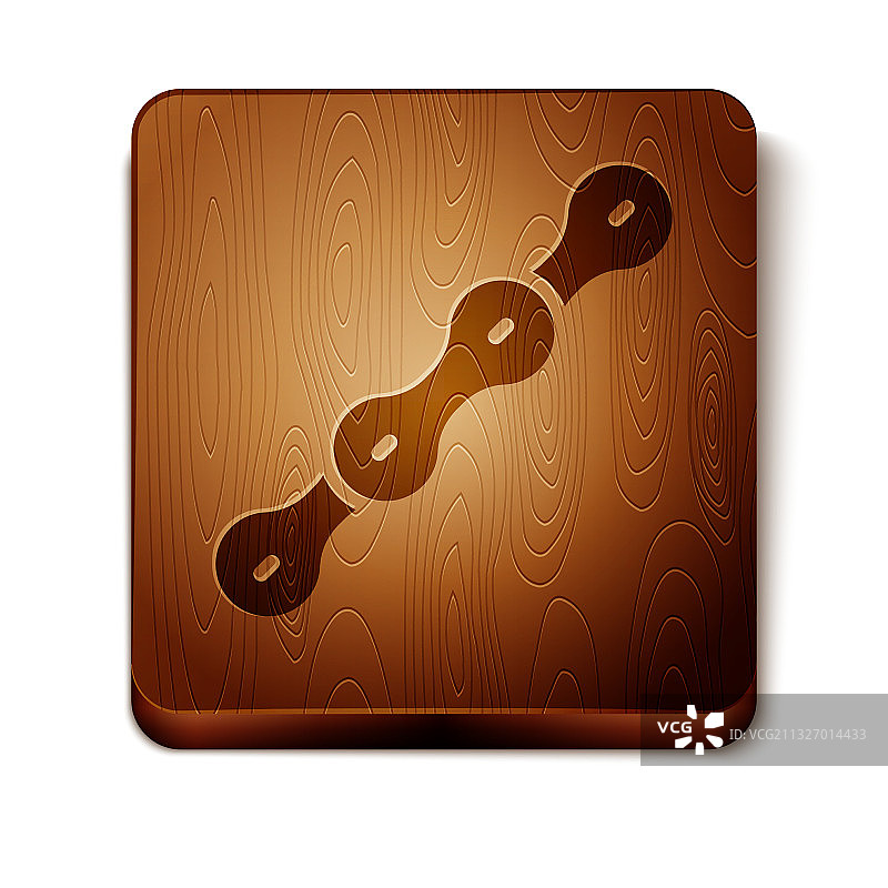 白色背景上孤立的棕色自行车链条图标图片素材