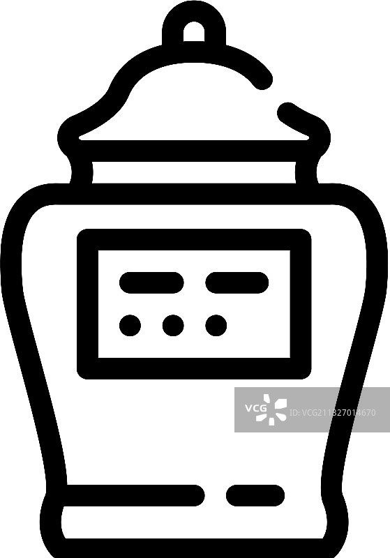 骨灰罐线性图标图片素材