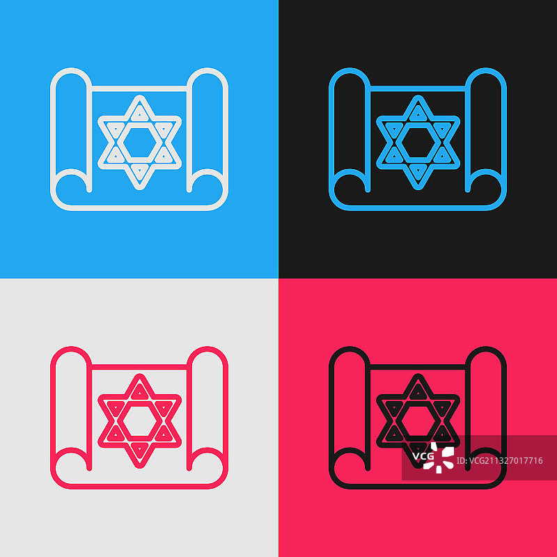 彩色波普艺术妥拉卷轴图标图片素材