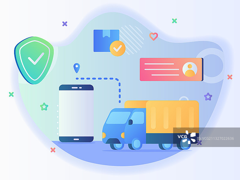 智能App卡车定位图片素材