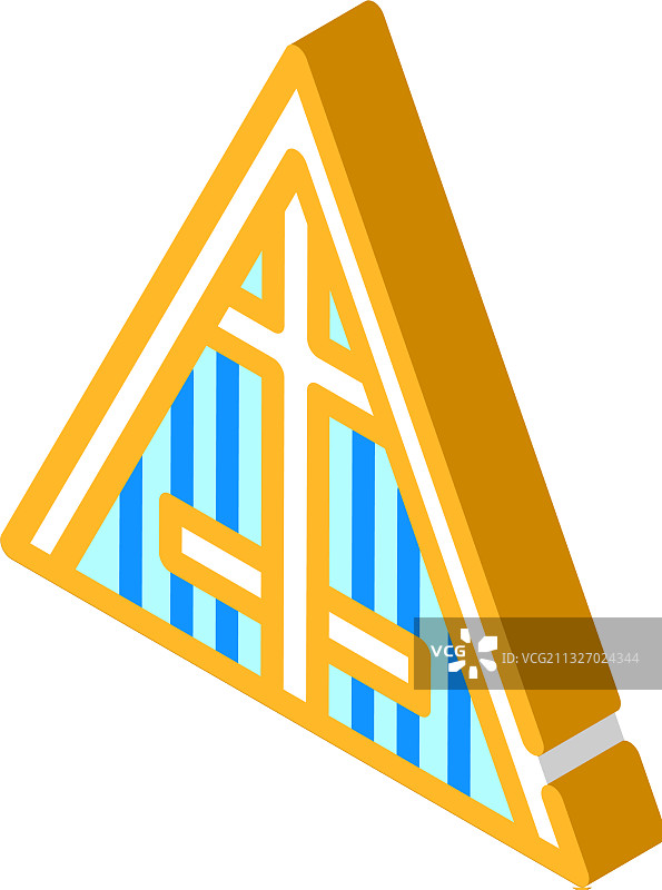 挪威北极教堂2.5D图标图片素材