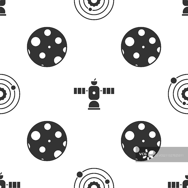 无缝太阳系卫星和月球图案图片素材