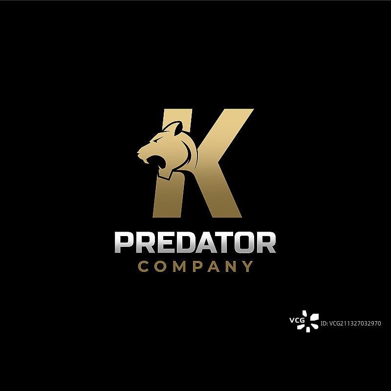K字母老虎捕食者标志设计图片素材