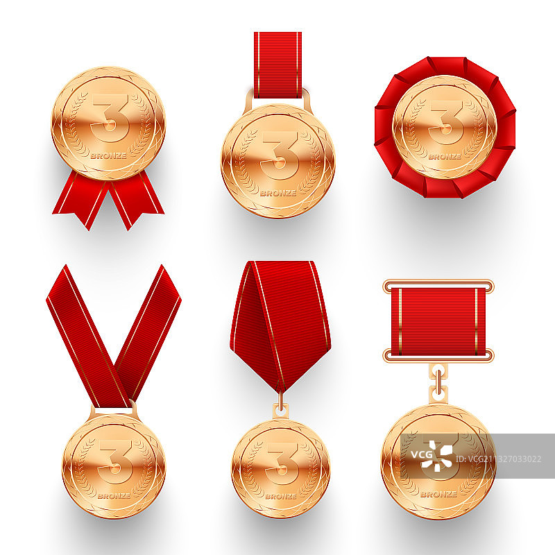 不同版本的青铜奖牌写实素材图片素材