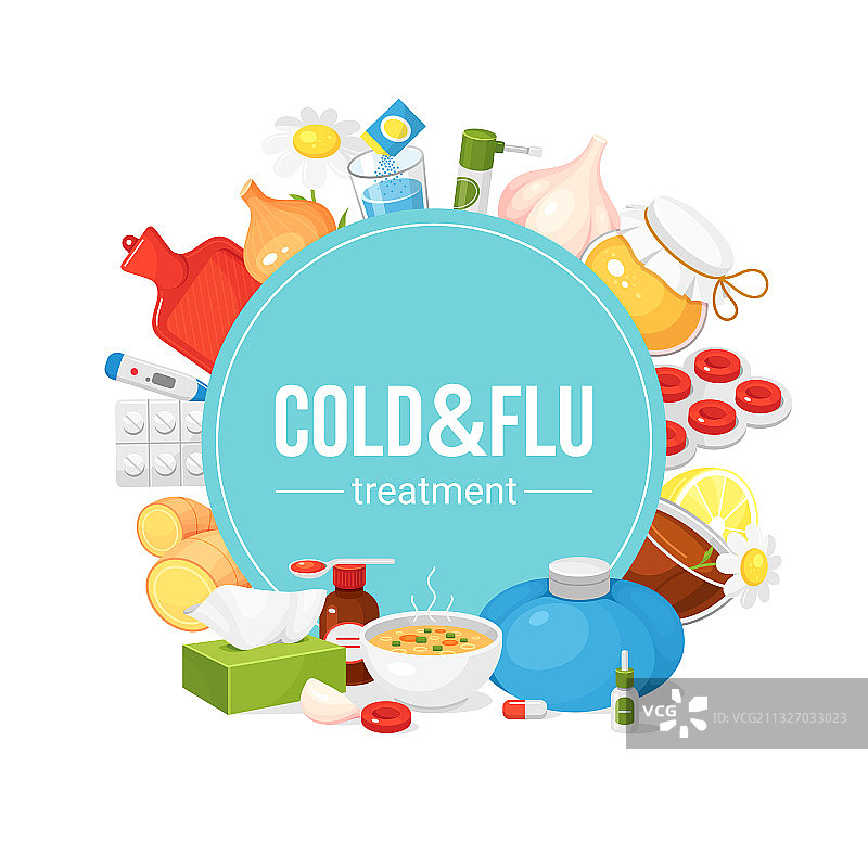 蓝色感冒治疗banner图片素材
