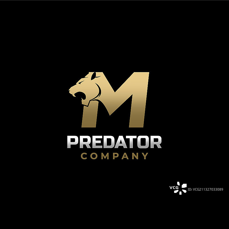 字母M老虎掠食者标志设计图片素材