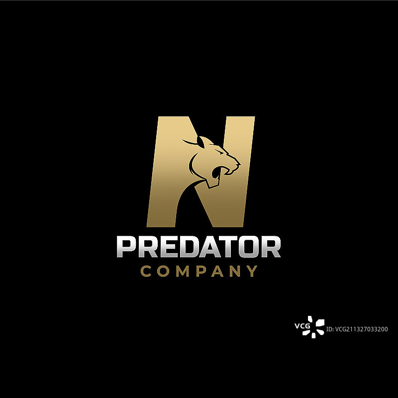 字母N老虎掠食者logo设计图片素材