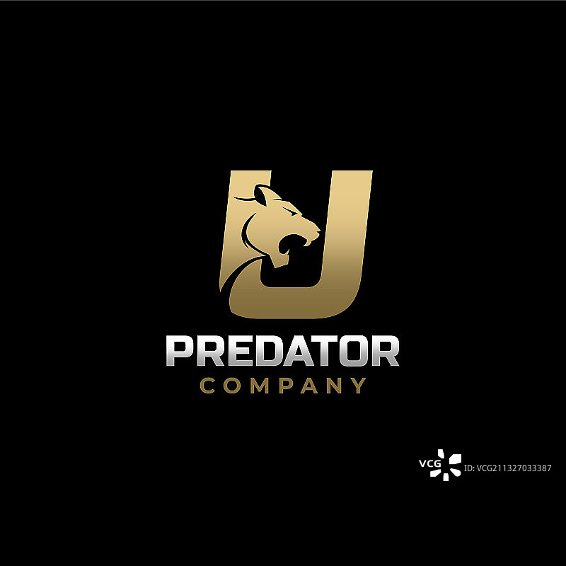 字母U老虎捕食者logo设计图片素材