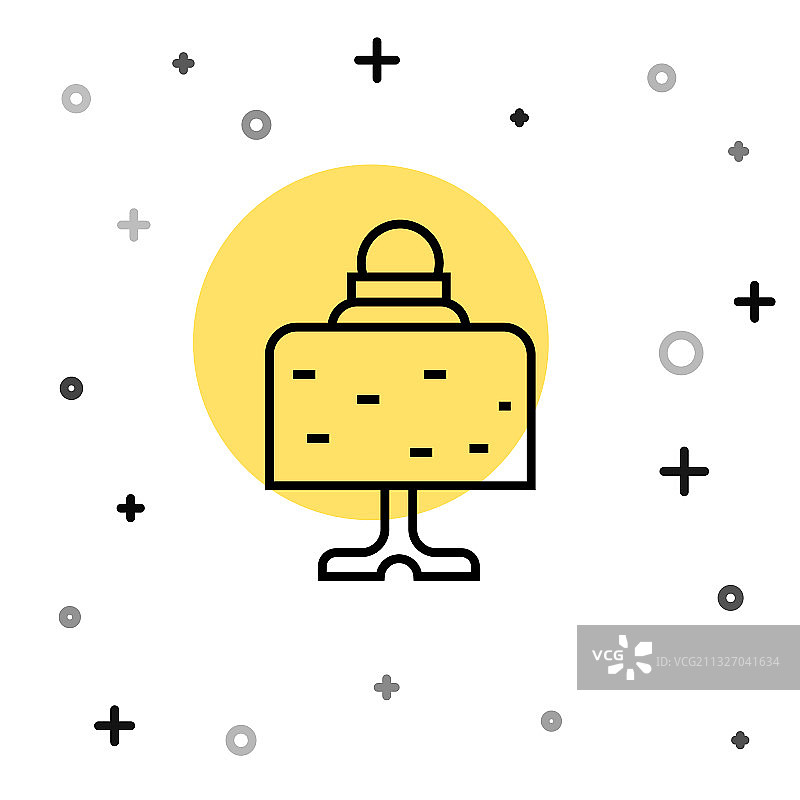 黑色线条桌上的魔法球图标图片素材