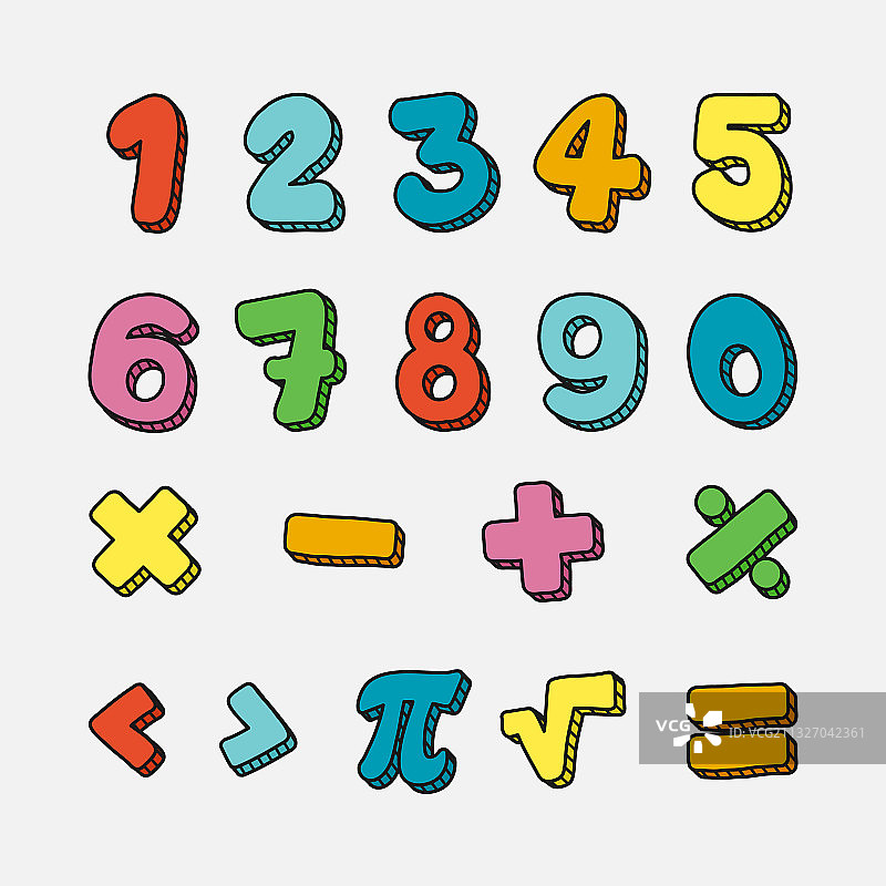 手绘数学符号和数字图片素材