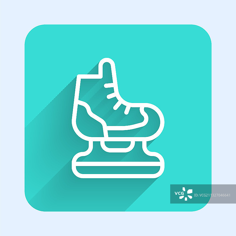 带长阴影的白色溜冰鞋线条图标图片素材