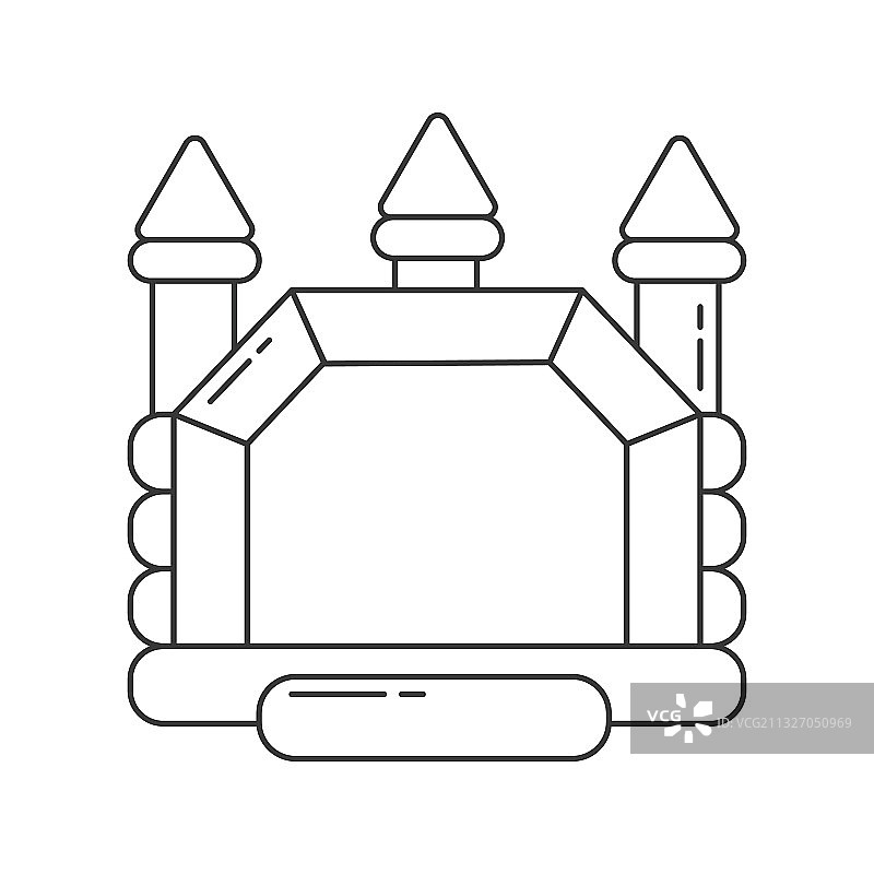 儿童充气城堡轮廓图标图片素材