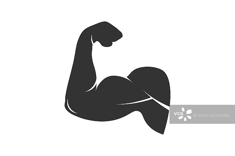 二头肌扁平风格简约图标元素图片素材