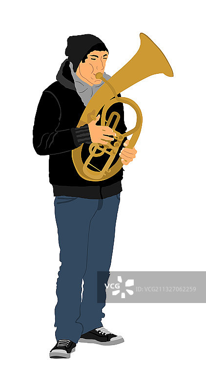 次中音号演奏者图片素材