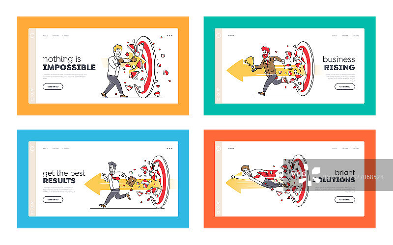 商务人士打破目标着陆页图片素材