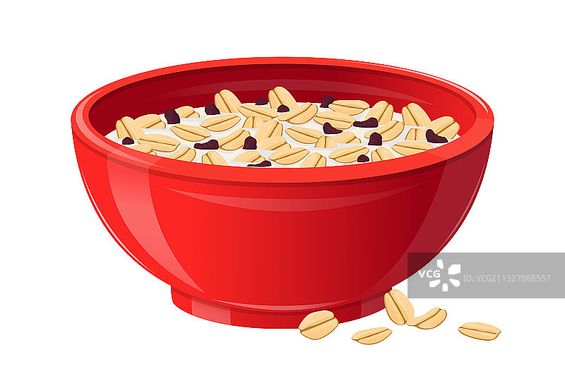 红色巧克力麦片牛奶早餐图片素材